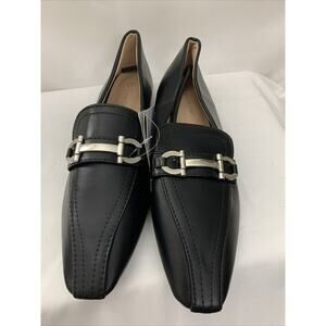 Samilor Black Flats Buckle Womens 8 Business Slip On